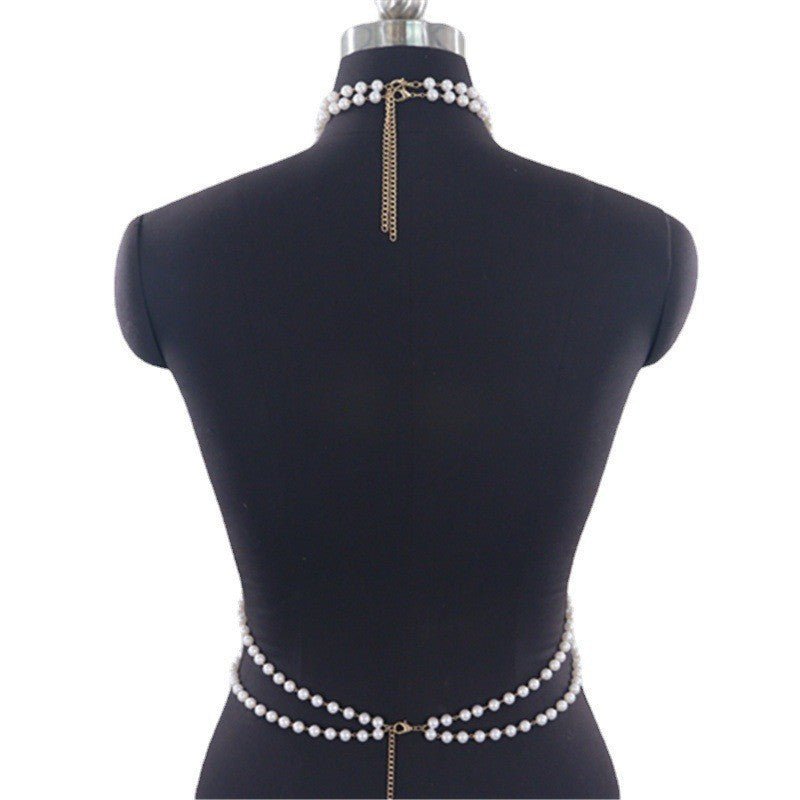 Women Sexy Body Chain Pearl Chain Beach Bikini -Body Jewelry- Melted Glam LLC