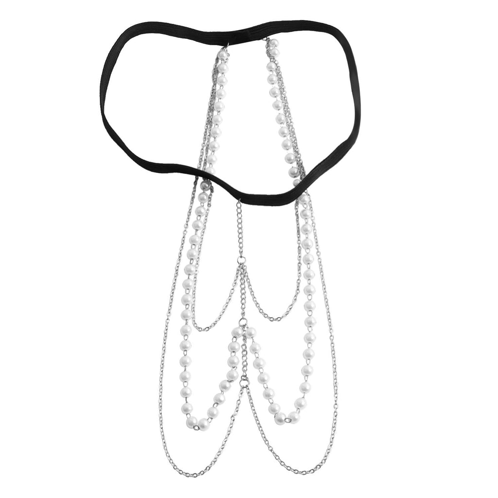 Sexy Beach Body Chain Nightclub Party Multi-layer Pearl Leg Chain -Body Jewelry- Melted Glam LLC
