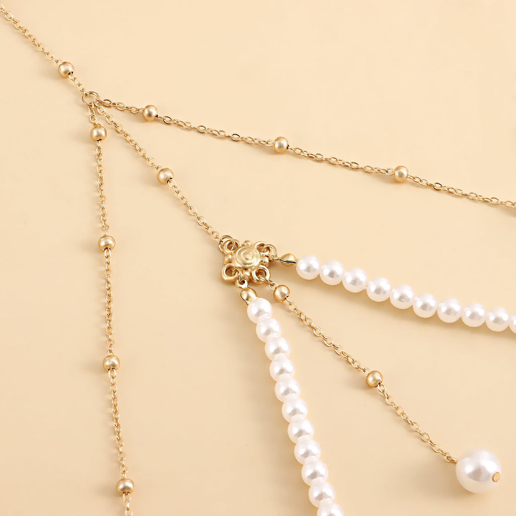 Multi-Layer Pearl Chain Leg Chain -Body Jewelry- Melted Glam LLC