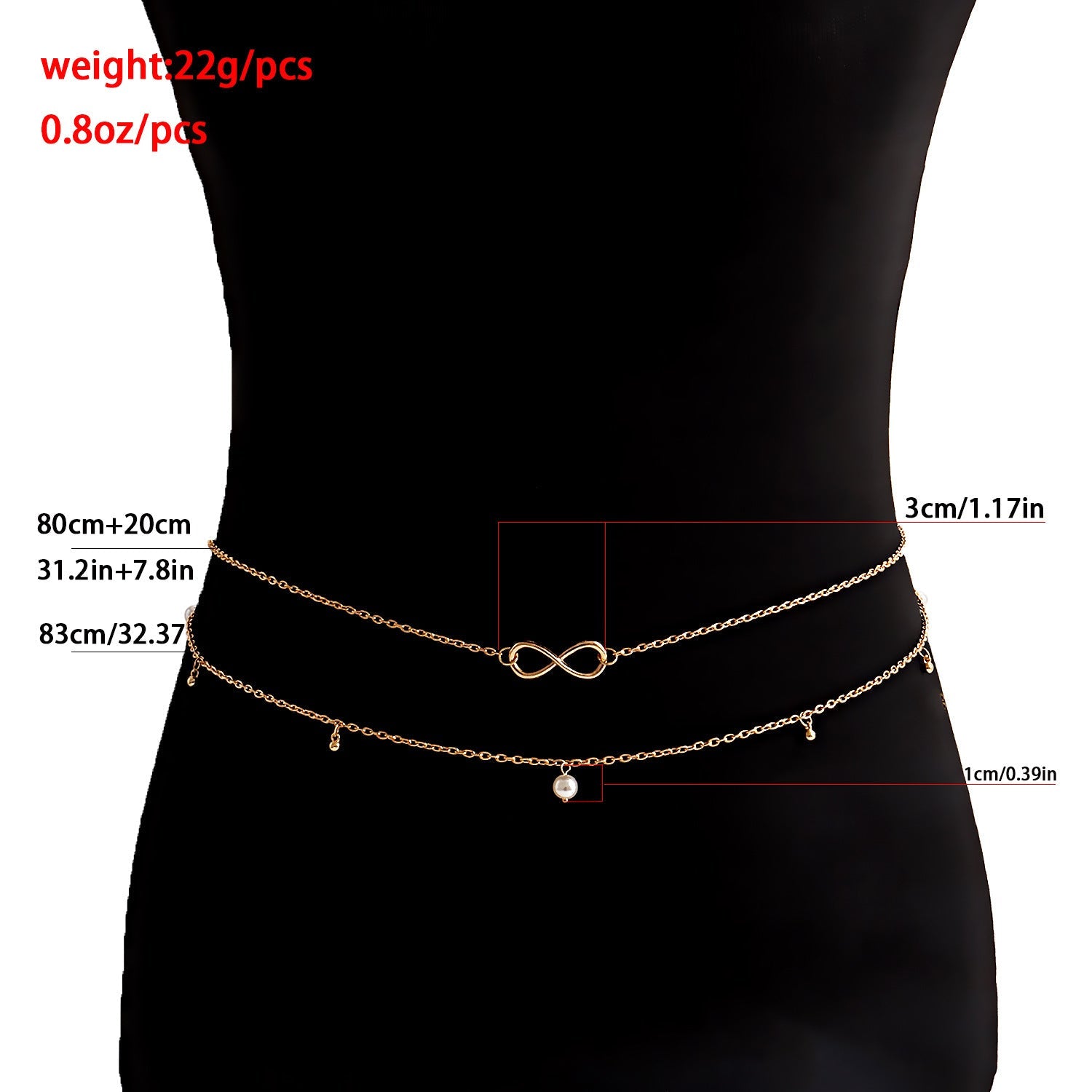 Sexy Double Layers Bikini Body Chain Beach Pearl Belly Chain -Body Jewelry- Melted Glam LLC