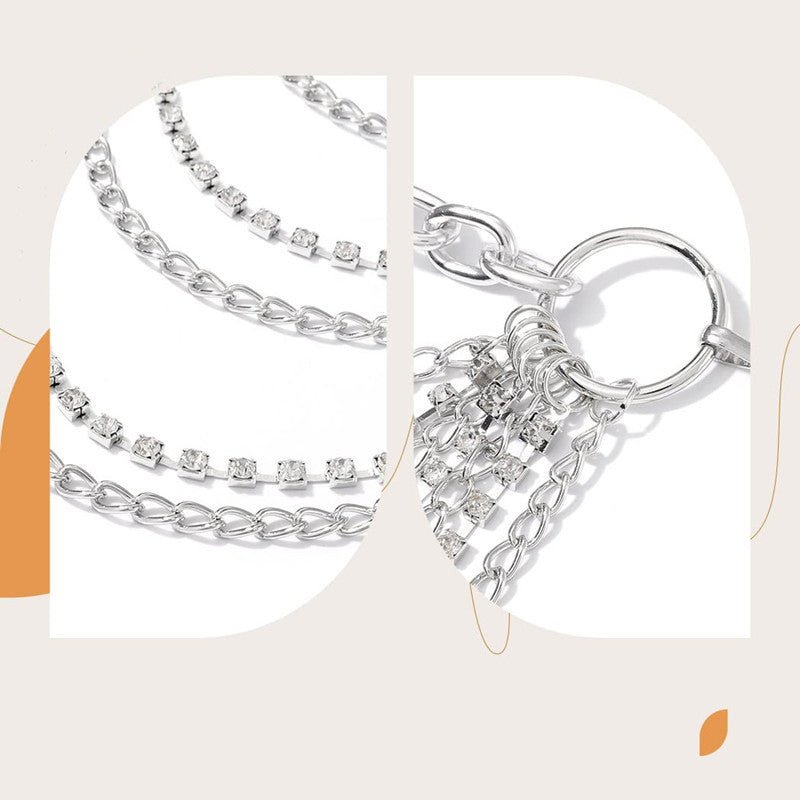 Multi-Layer Waist Chain Rhinestone Tassel Sexy Bikini Chain -Body Jewelry- Melted Glam LLC