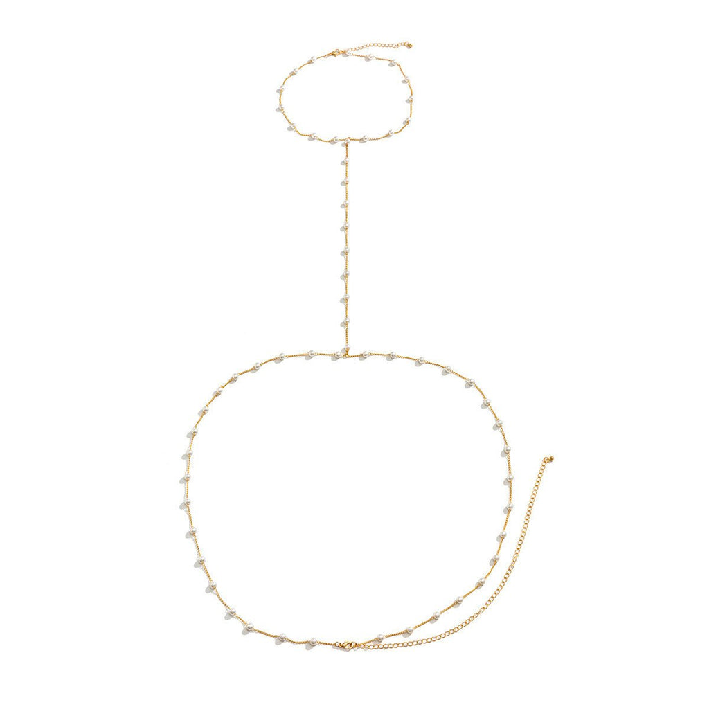 Pearl Charm Bikini Waist Belt Belly Chain -Body Jewelry- Melted Glam LLC
