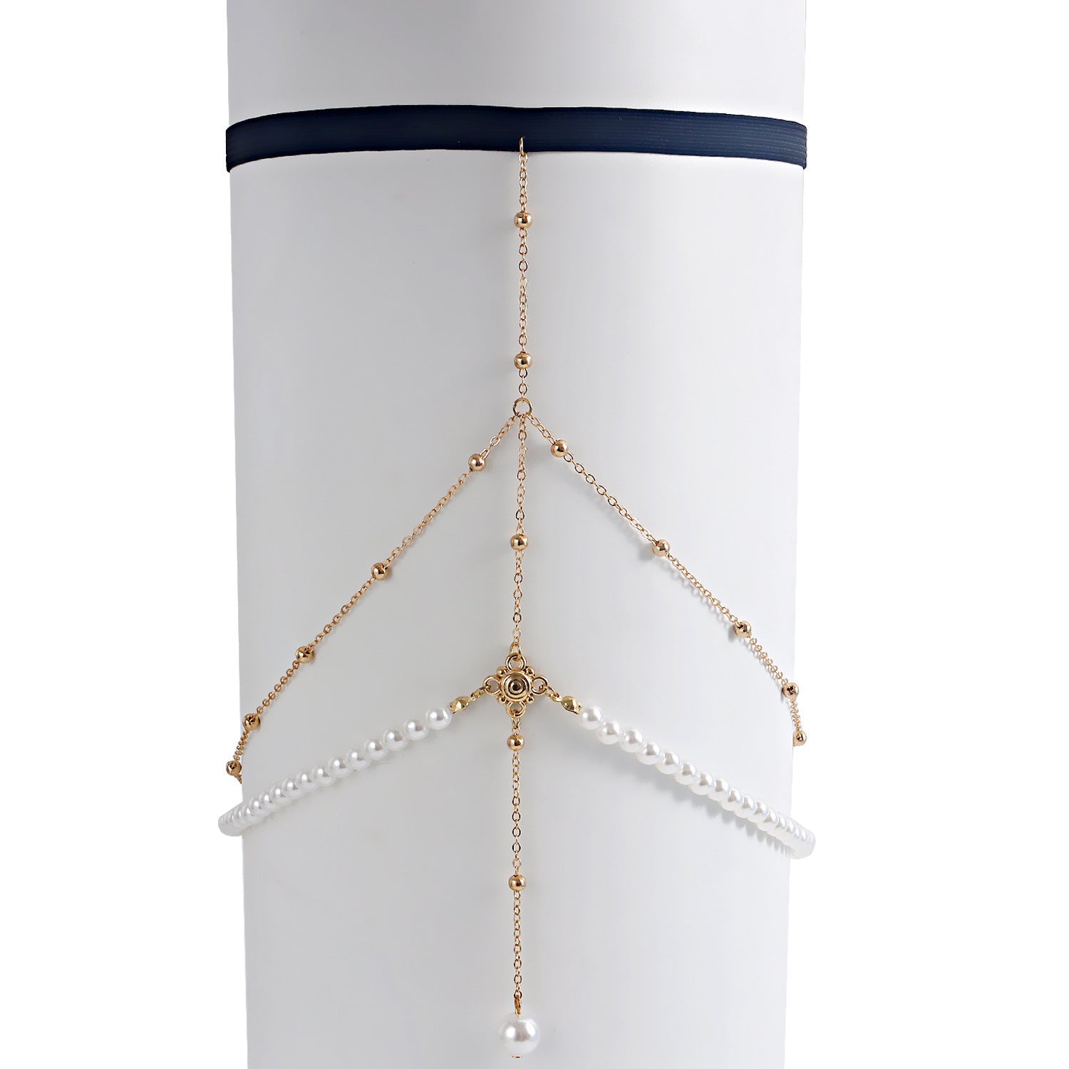 Multi-Layer Pearl Chain Leg Chain -Body Jewelry- Melted Glam LLC