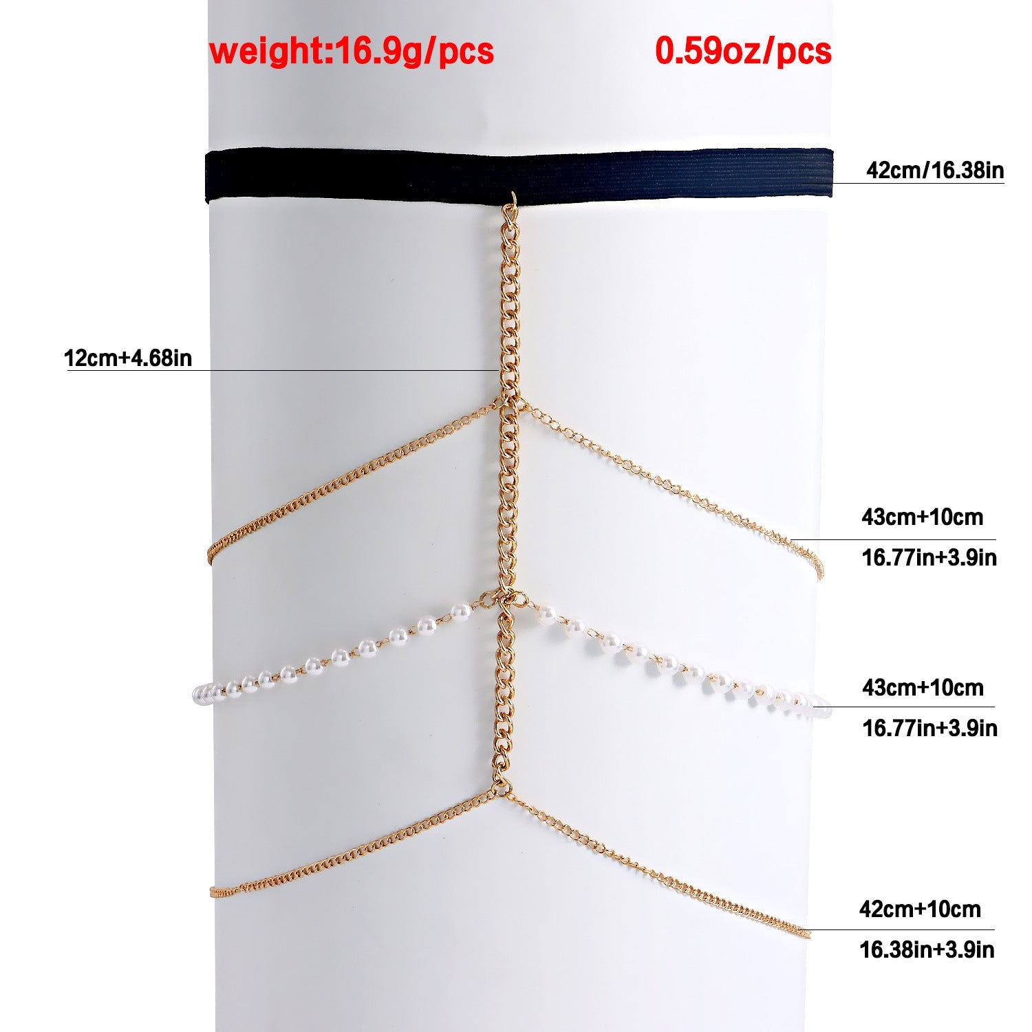 Sexy Beach Body Chain Nightclub Party Pearl Leg Chain -Body Jewelry- Melted Glam LLC