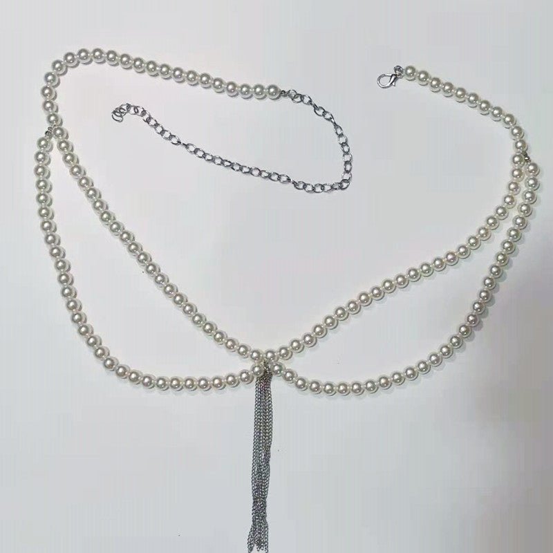 Pearls Body Chain Panties Tassel Bikini Waist Belt Belly Chain -Body Jewelry- Melted Glam LLC