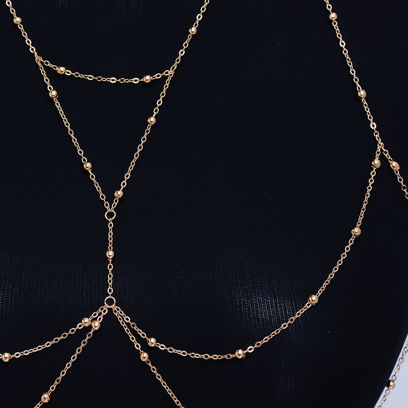 Fashion Waist Sexy Gold Silver Plated Body Chain Bra Bikini Beach Harness Chain -Body Jewelry- Melted Glam LLC