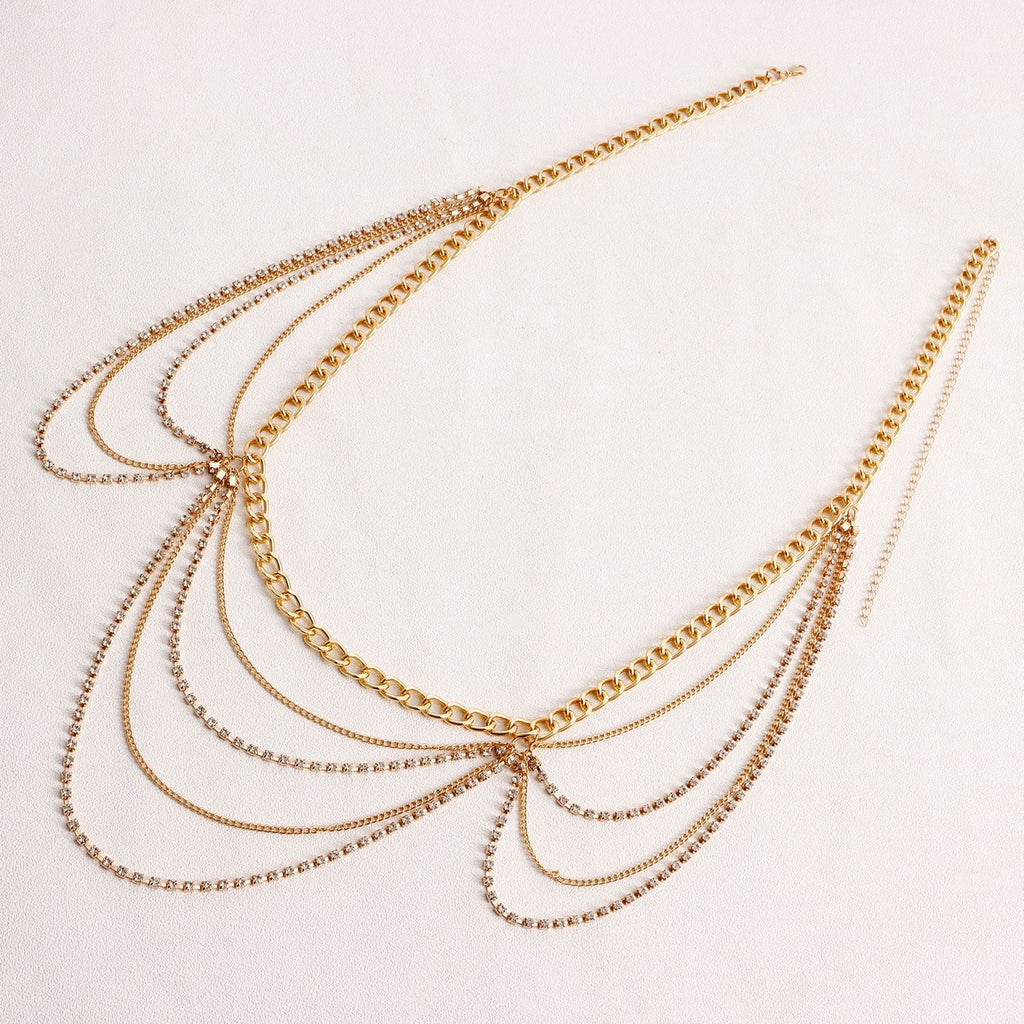 Sexy Tassel Rhinestone Body Chain Bikini Tassel Body Jewelry -Body Jewelry- Melted Glam LLC