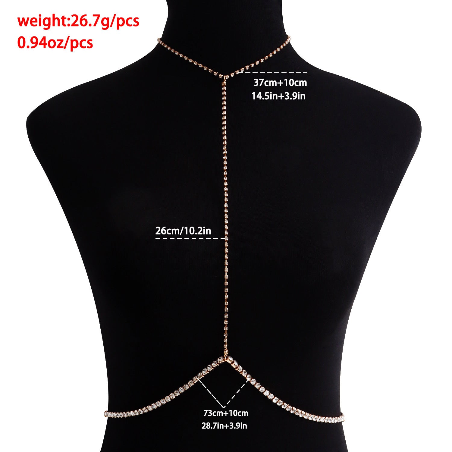 Sexy Body Rhinestone Chain Body Jewelry Multilayer Bikini Waist Chain -Body Jewelry- Melted Glam LLC