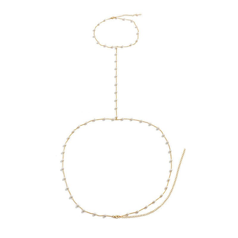 Pearl Charm Bikini Waist Belt Belly Chain Body Jewelry -Body Jewelry- Melted Glam LLC