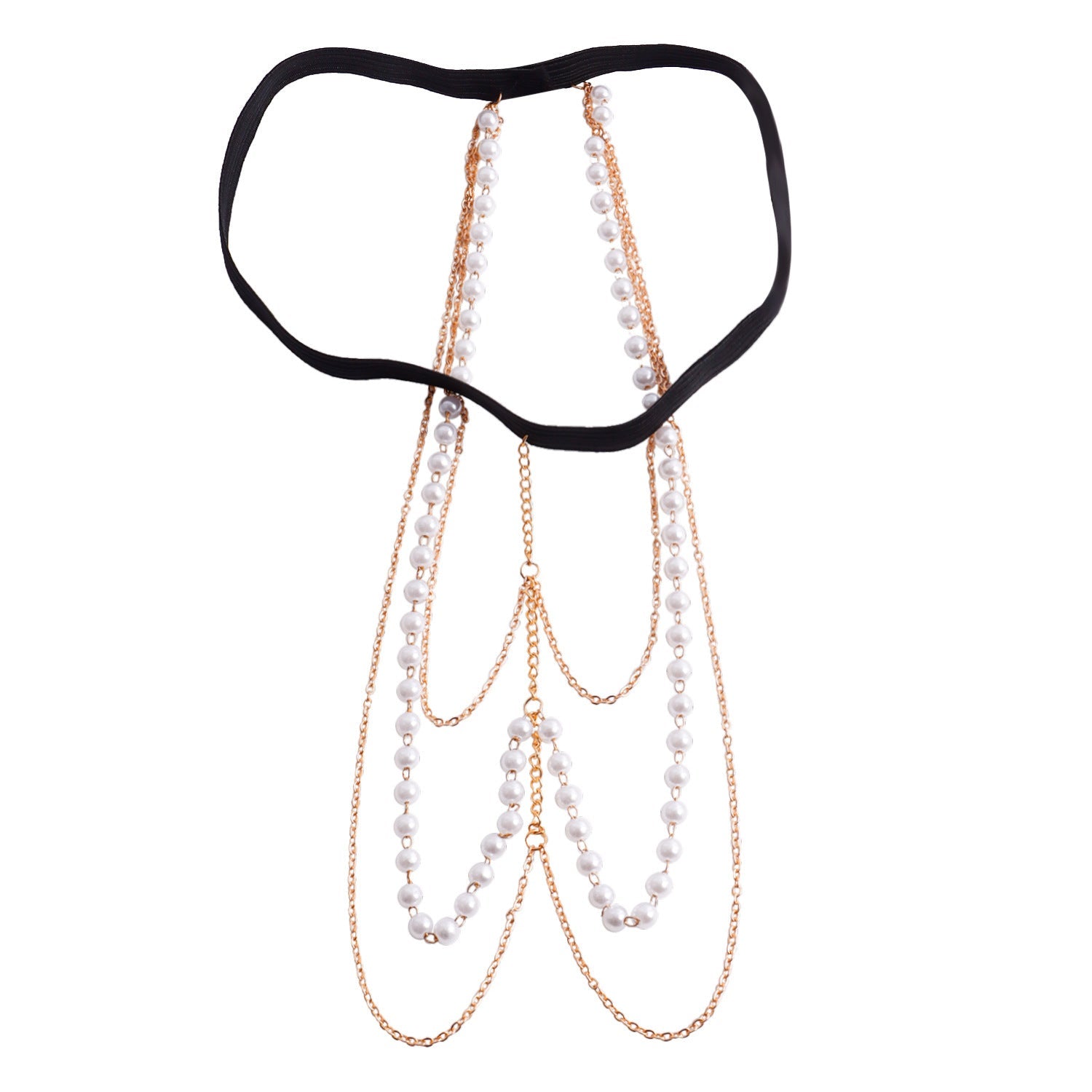 Sexy Beach Body Chain Nightclub Party Multi-layer Pearl Leg Chain -Body Jewelry- Melted Glam LLC