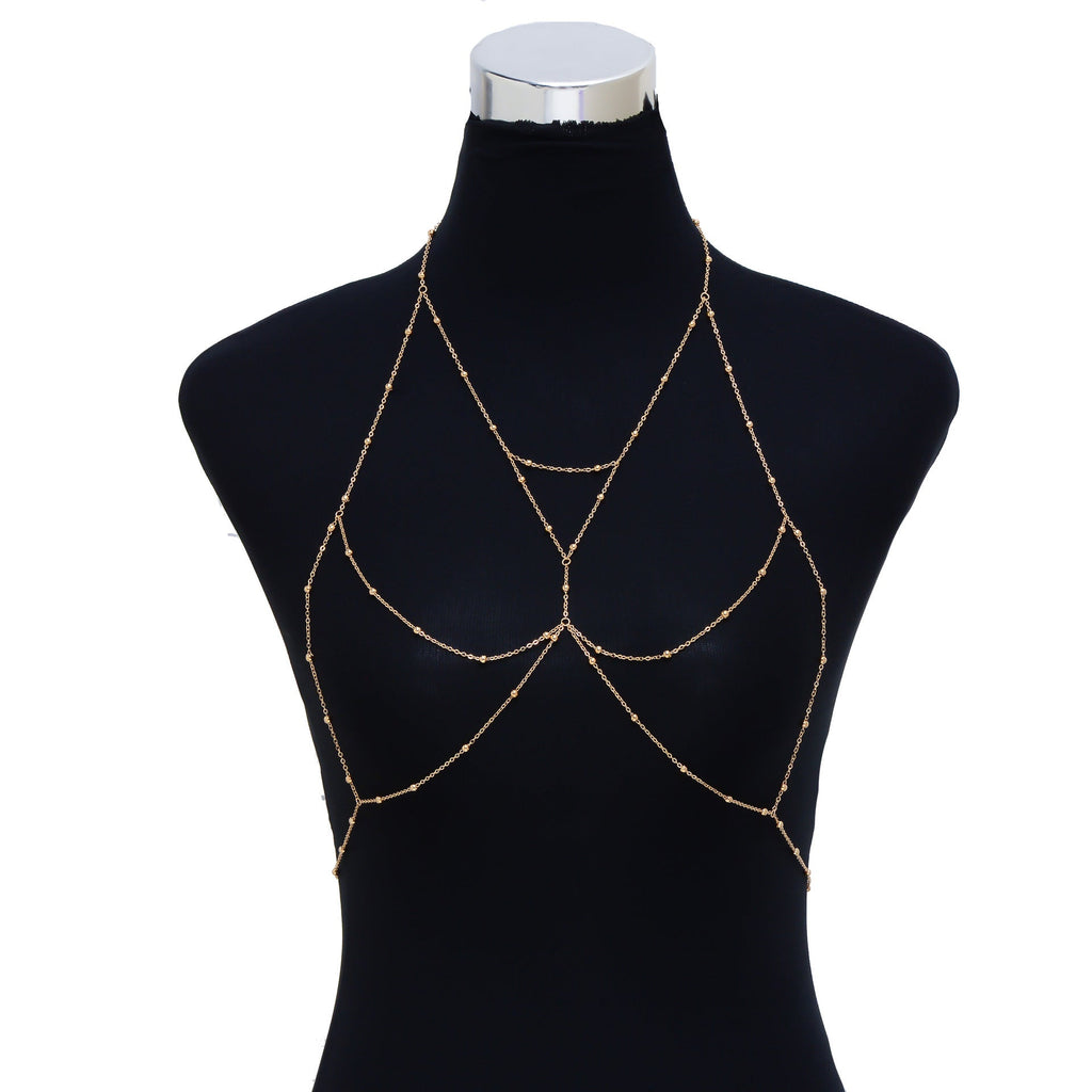 Fashion Waist Sexy Gold Silver Plated Body Chain Bra Bikini Beach Harness Chain -Body Jewelry- Melted Glam LLC