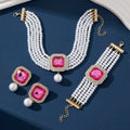 Luxury Exaggerated Bride Jewelry Women Imitation Pearl Necklace Earrings Set -Jewelry Set- Melted Glam LLC