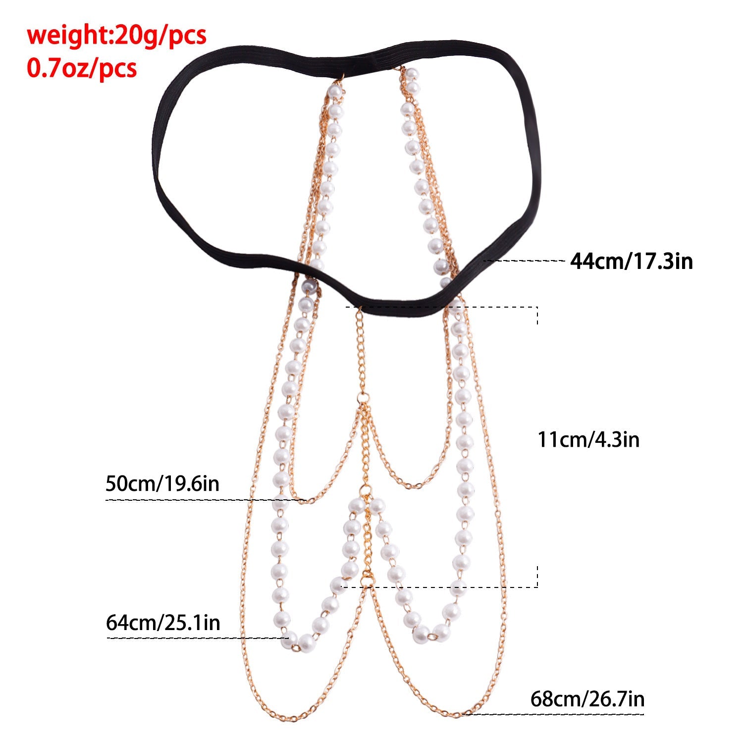 Sexy Beach Body Chain Nightclub Party Multi-layer Pearl Leg Chain -Body Jewelry- Melted Glam LLC