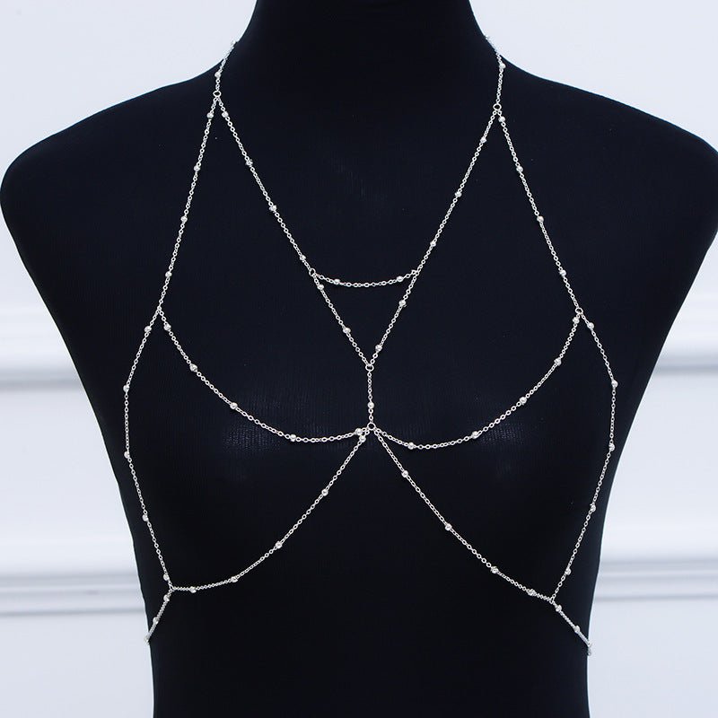 Fashion Waist Sexy Gold Silver Plated Body Chain Bra Bikini Beach Harness Chain -Body Jewelry- Melted Glam LLC