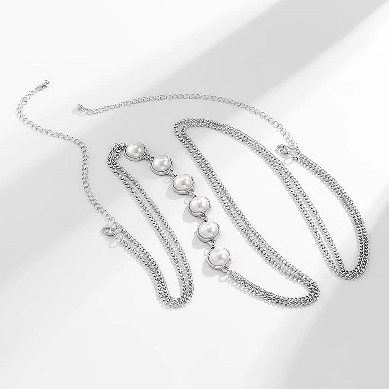 Sexy Body Chain Pearl Layered Bra Chain Women Fashion Bikini Jewelry -Body Jewelry- Melted Glam LLC