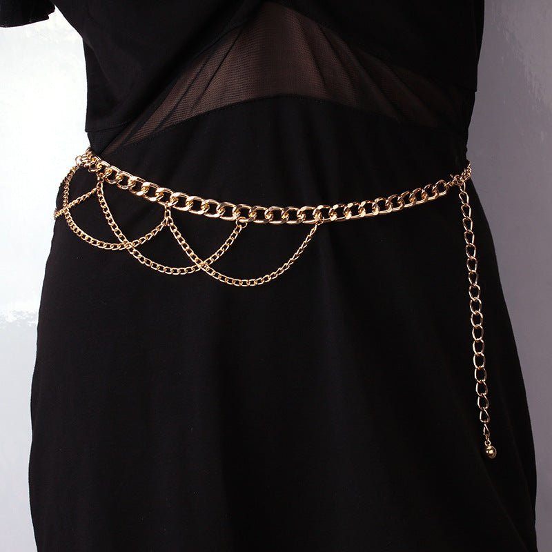 Fashion Multi Layer Belly Body Chain Bikini Metal Rave Body Waist Chain -Body Jewelry- Melted Glam LLC