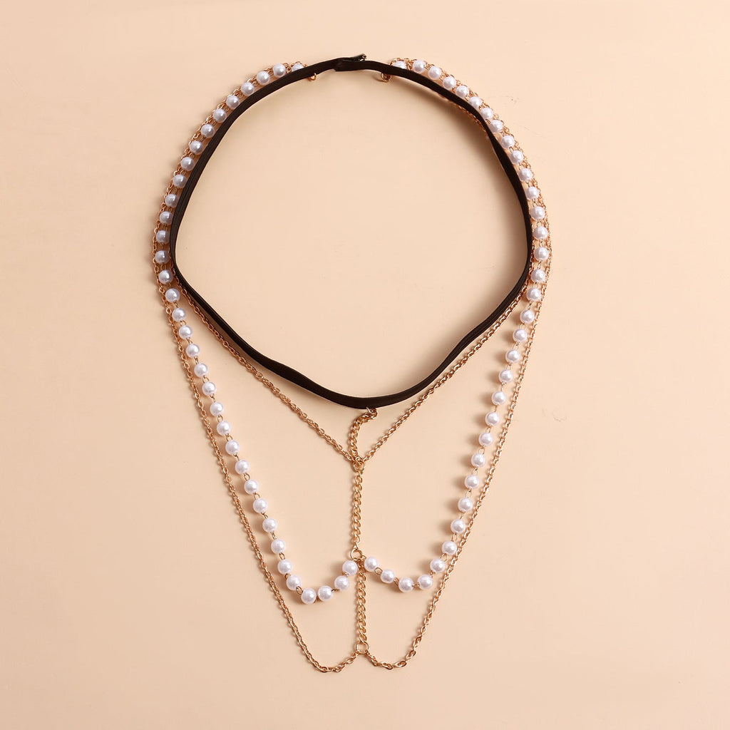 Sexy Beach Body Chain Nightclub Party Multi-layer Pearl Leg Chain -Body Jewelry- Melted Glam LLC