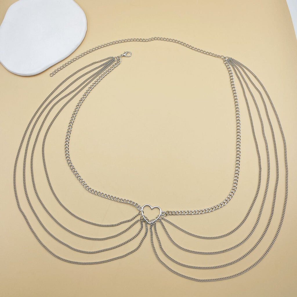 Sexy Beach Bikini Thin Belly Chain Simple Geometric Exaggerated Fringe Waist Chain Jewelry -Body Jewelry- Melted Glam LLC