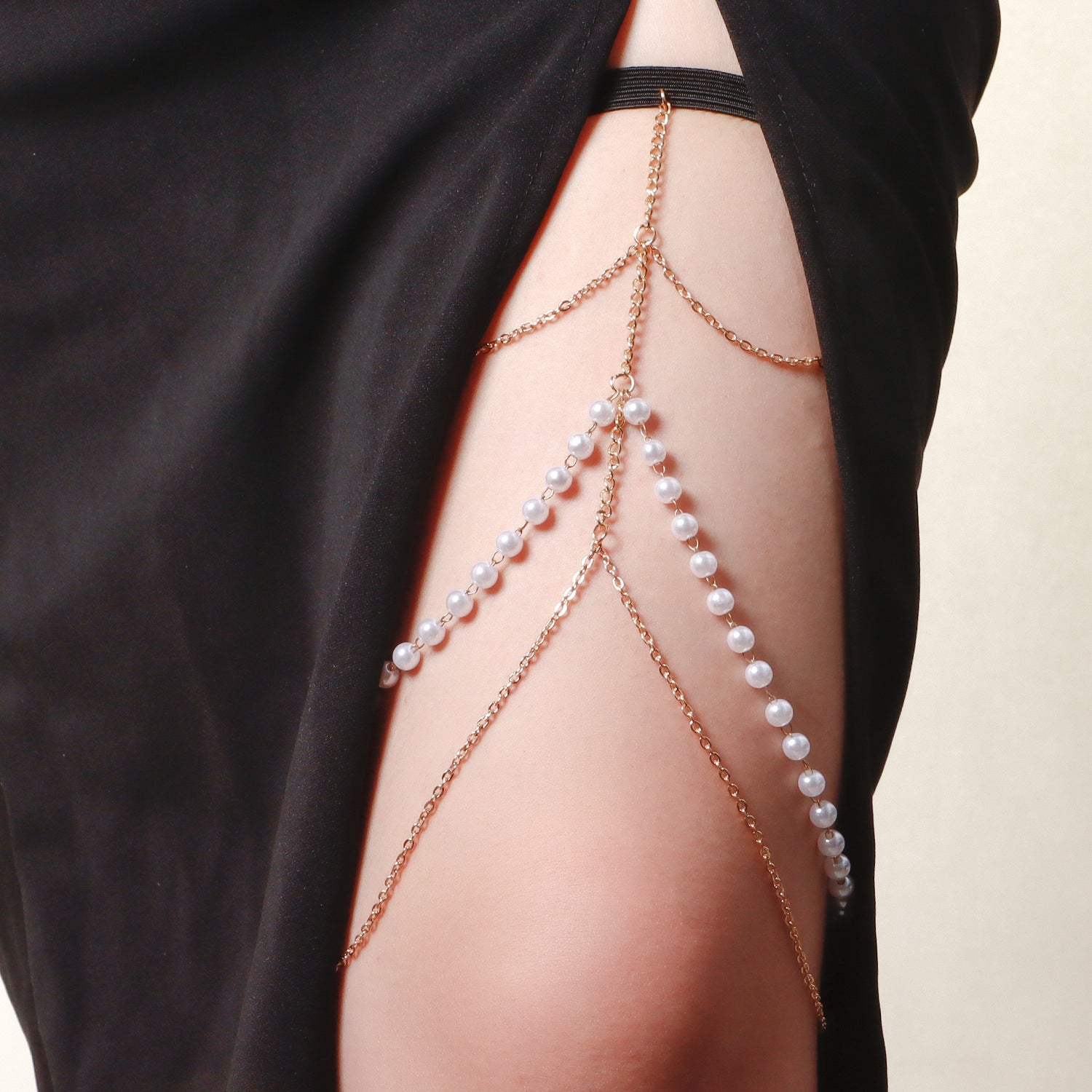 Sexy Beach Body Chain Nightclub Party Multi-layer Pearl Leg Chain -Body Jewelry- Melted Glam LLC