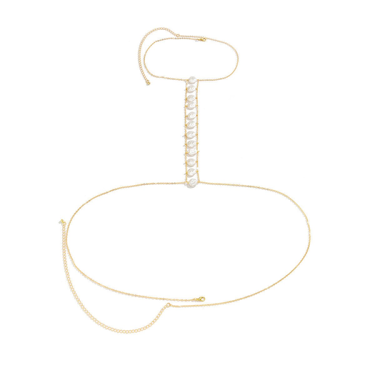 Sexy Pearl Chest Bikini Chain Fashion Jewelry Body Chain -Body Jewelry- Melted Glam LLC