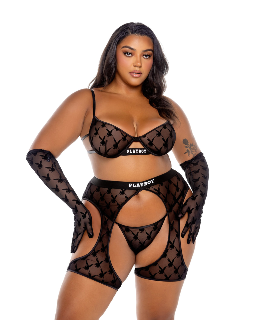 Playboy Flocked Bunny Chaps -Lingerie- Melted Glam LLC