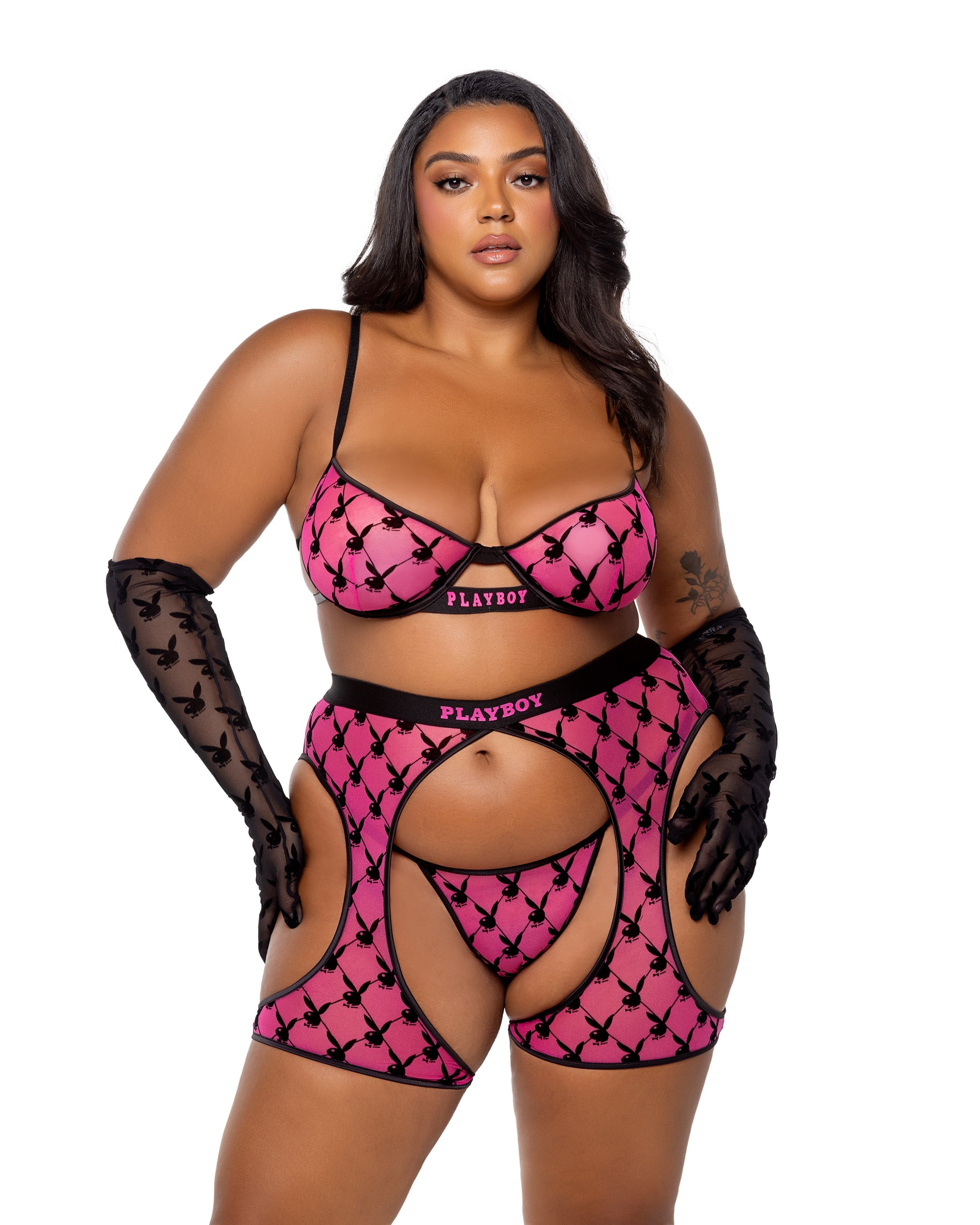 Playboy Flocked Bunny Chaps -Lingerie- Melted Glam LLC
