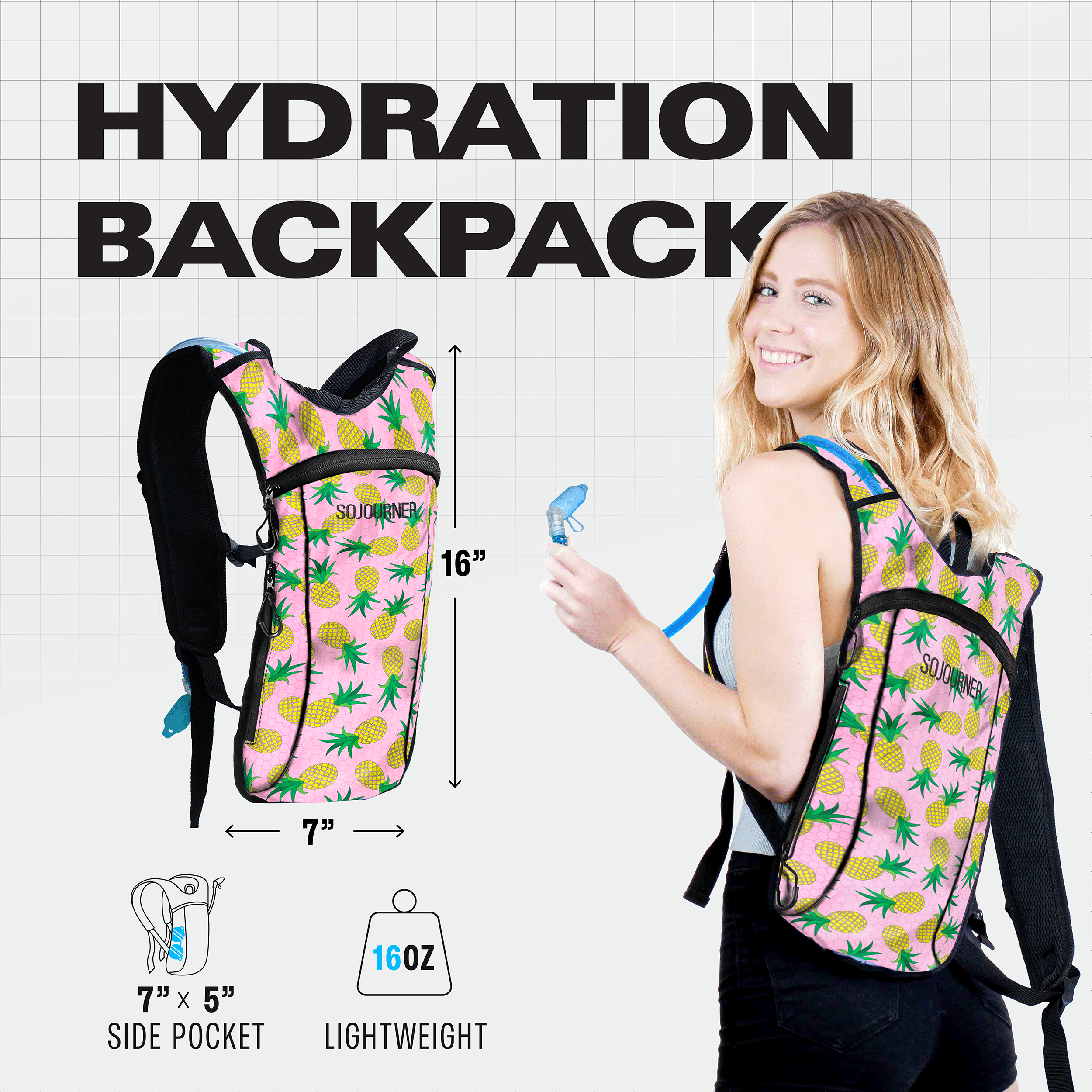 Hydration Pack Backpack (Small) -Hydration Pack (S)- Melted Glam LLC