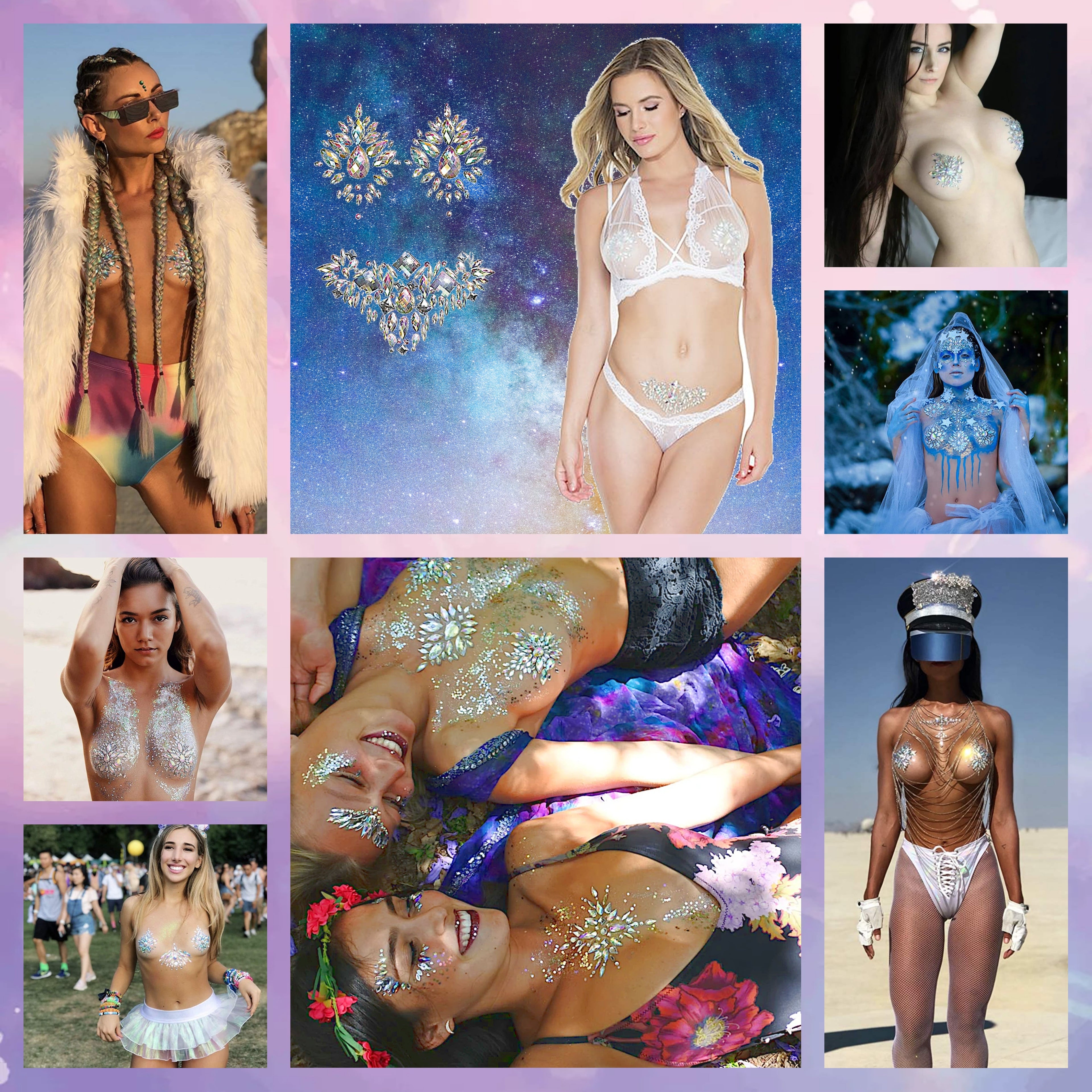 Iridescent Body Crystals -Pasties- Melted Glam LLC