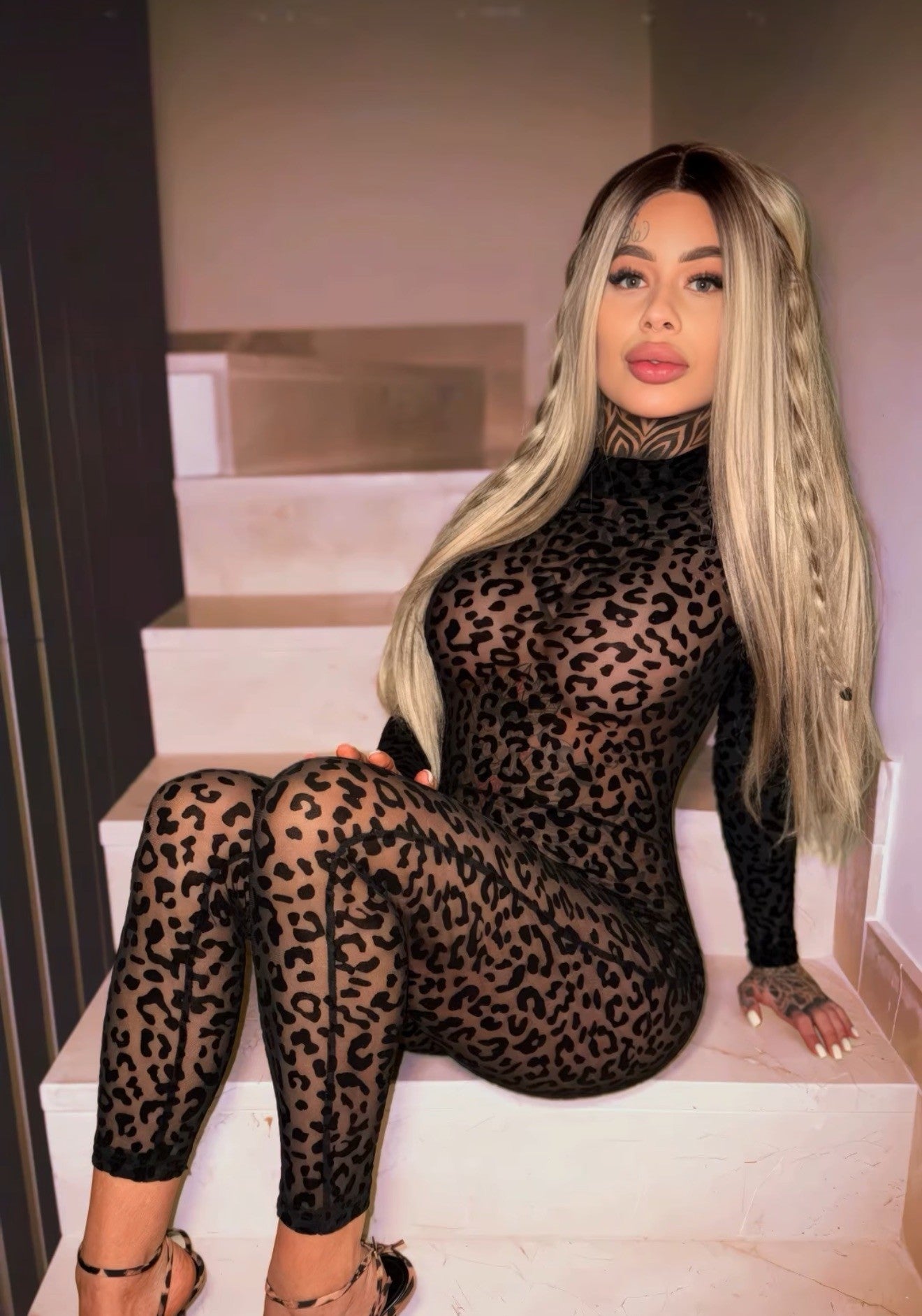Fierce Elegance Velvet Leopard Bodysuit -Lingerie- Melted Glam LLC