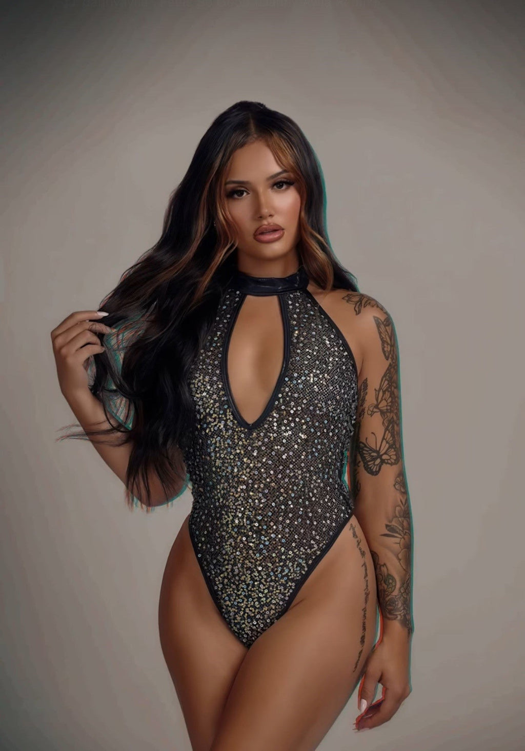 GlitterGlam Keyhole Mesh Romper - Melted Glam LLC