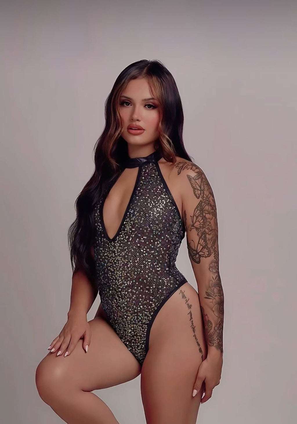 GlitterGlam Keyhole Mesh Romper - Melted Glam LLC