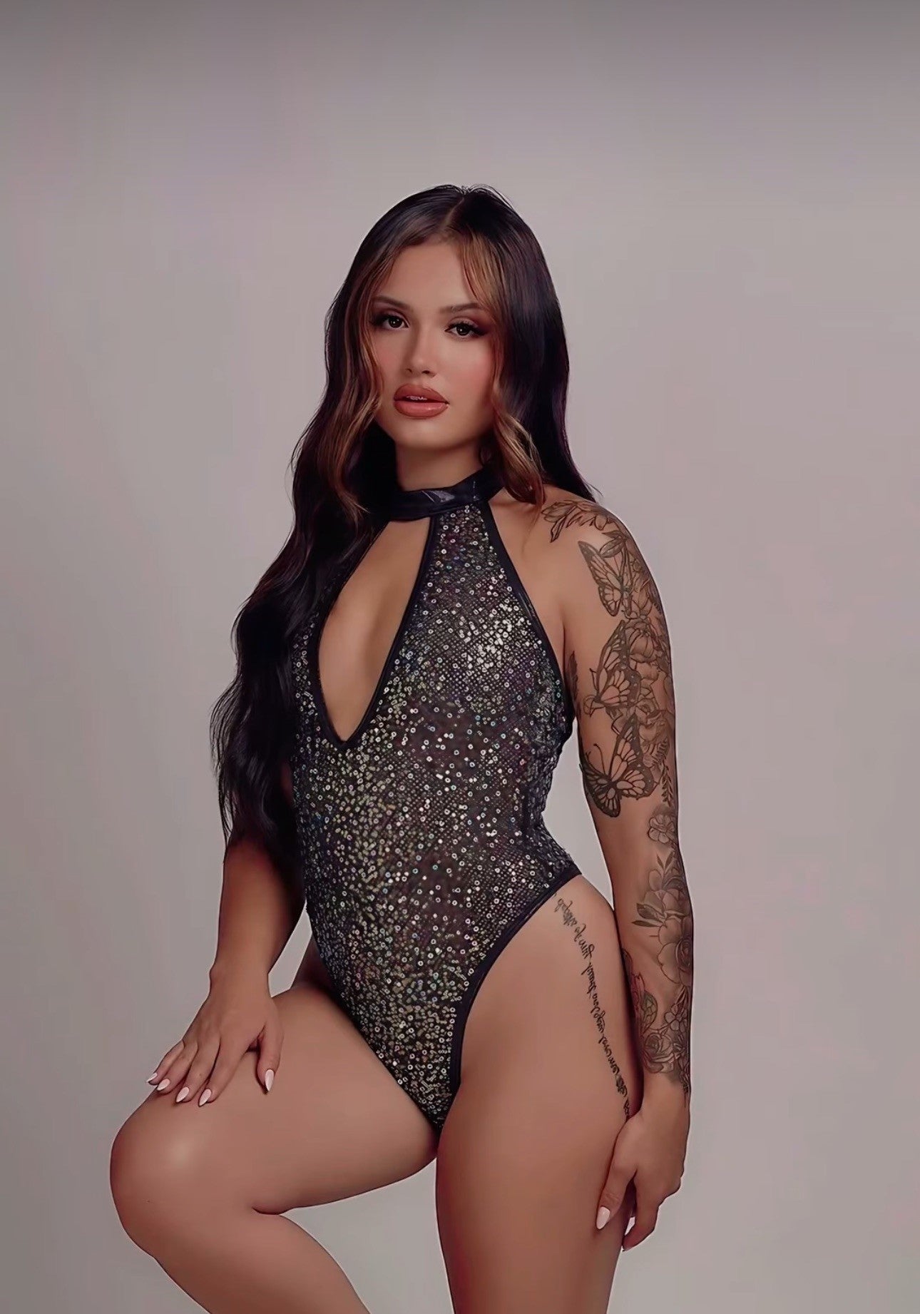 GlitterGlam Keyhole Mesh Romper - Melted Glam LLC
