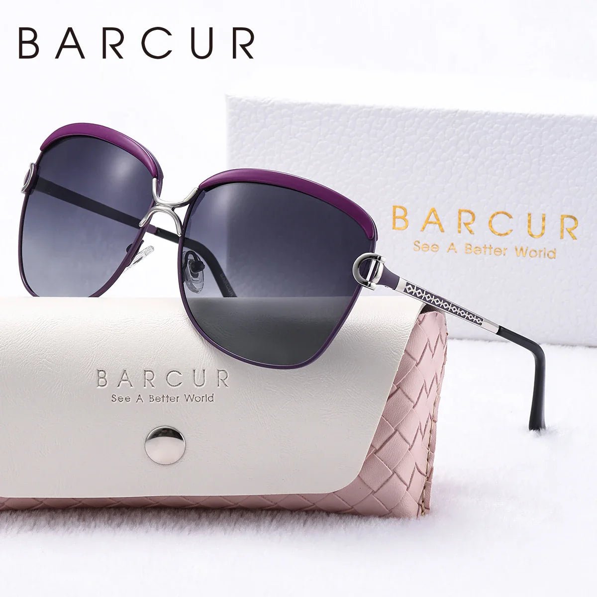 BARCUR Sunglasses Women’s Fashion Polarized Metal Frame Sunglasses UV400 Protection Multi-Color Options Trendy Square Sunglasses with Exquisite White Gift Box for Summer Parties Travel & Outdoor Events -sunglasses- Melted Glam LLC