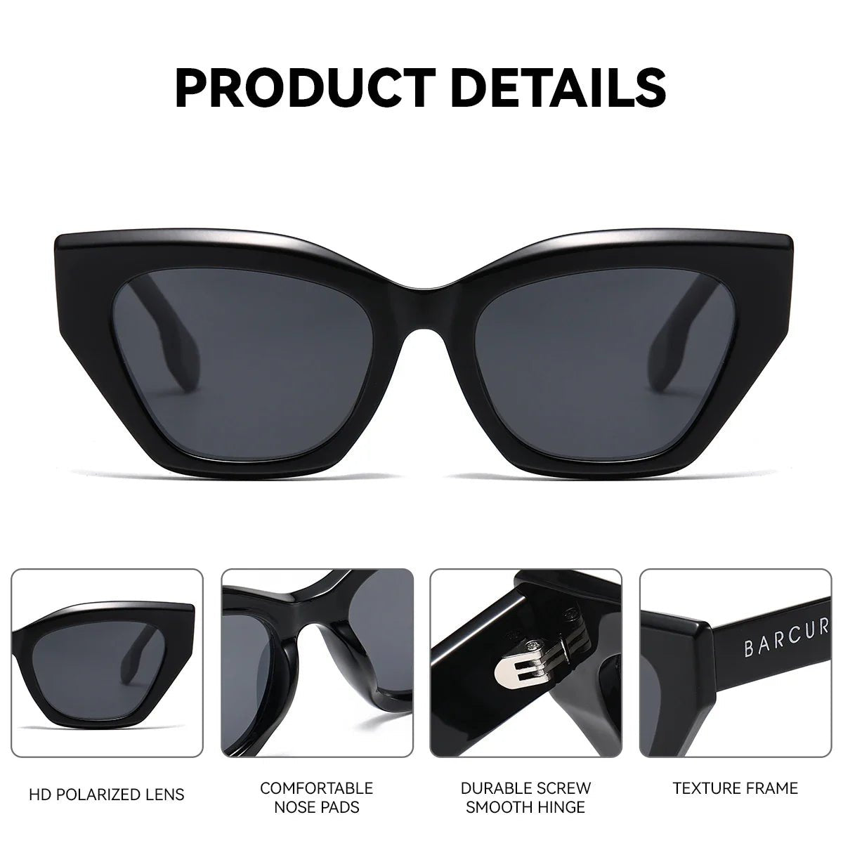 BARCUR Stylish Irregular Fashionable Unique Polarized Women’s Sunglasses – Unique Thick PC Frame with UV400 Protection – Fashion Creative Color Eyewear for Travel Shopping Outdoor Events & Party Outfits -sunglasses- Melted Glam LLC