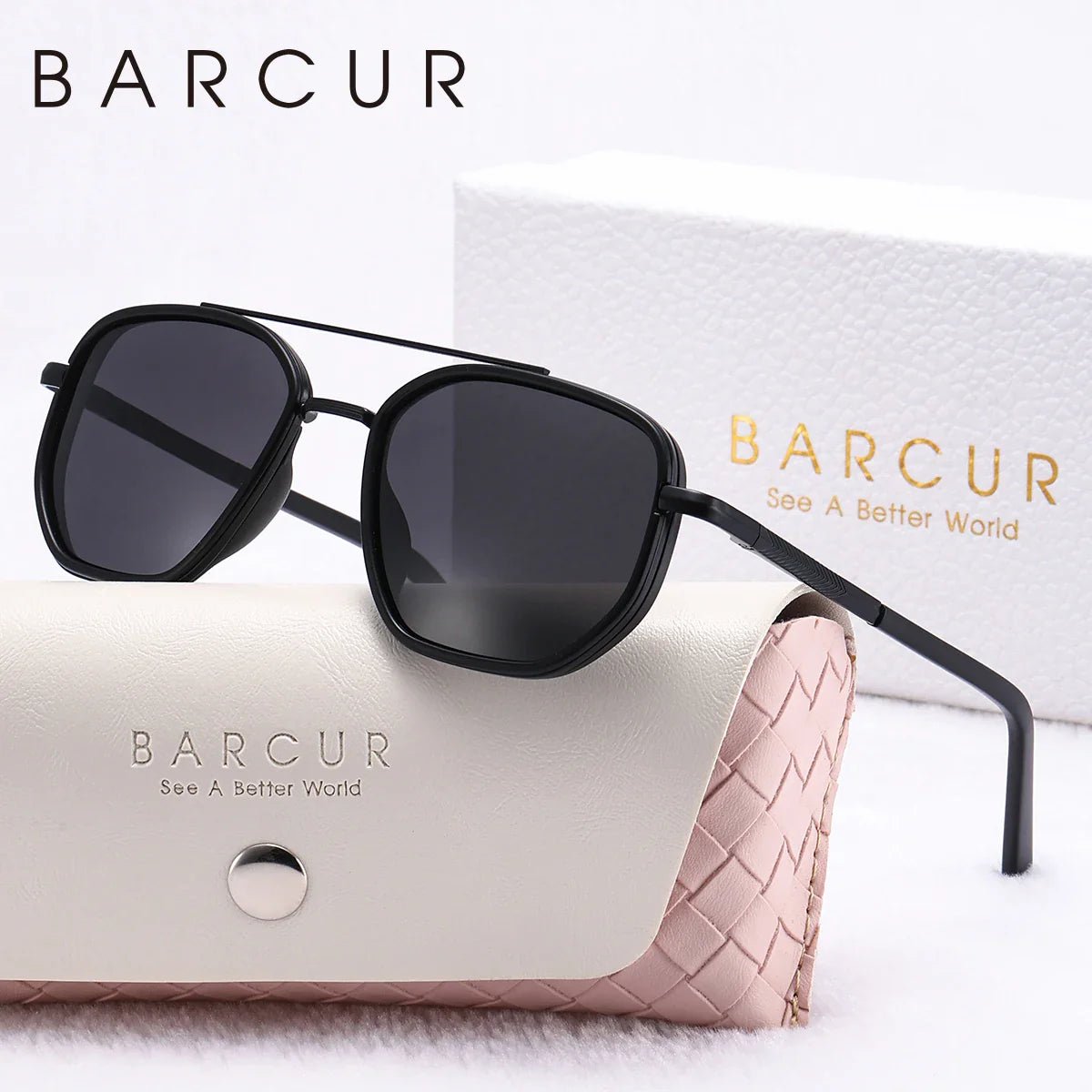 BARCUR Fashionable Trendy Polarized Sunglasses Polygon Frame with Delicate Thickened Striped Design – TAC Lens UV400 Protection for Driving and Outdoor Activities Women’s Fashion Sunglasses for Summer -sunglasses- Melted Glam LLC