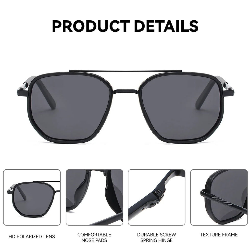 BARCUR Fashionable Trendy Polarized Sunglasses Polygon Frame with Delicate Thickened Striped Design – TAC Lens UV400 Protection for Driving and Outdoor Activities Women’s Fashion Sunglasses for Summer -sunglasses- Melted Glam LLC