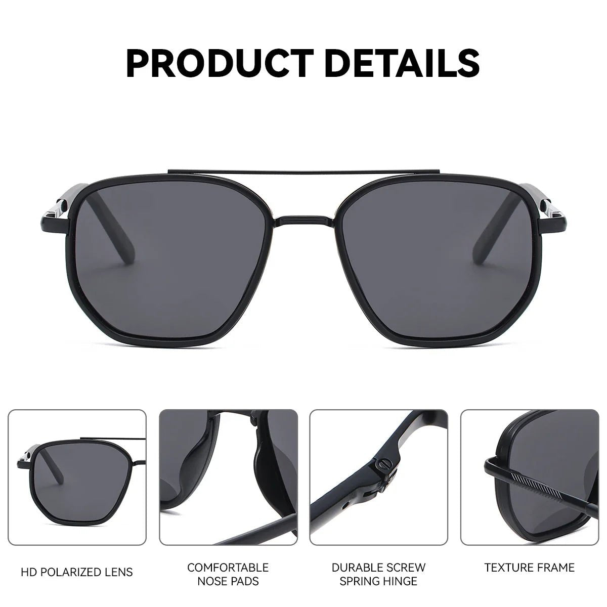 BARCUR Fashionable Trendy Polarized Sunglasses Polygon Frame with Delicate Thickened Striped Design – TAC Lens UV400 Protection for Driving and Outdoor Activities Women’s Fashion Sunglasses for Summer -sunglasses- Melted Glam LLC