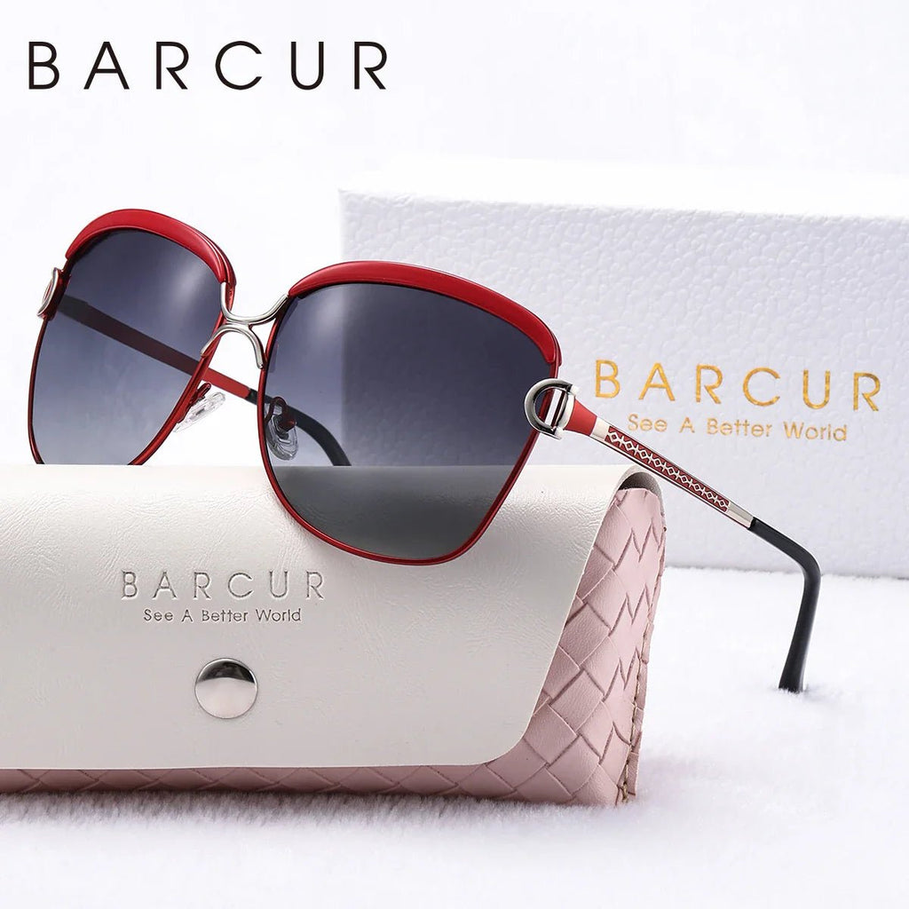 BARCUR Sunglasses Women’s Fashion Polarized Metal Frame Sunglasses UV400 Protection Multi-Color Options Trendy Square Sunglasses with Exquisite White Gift Box for Summer Parties Travel & Outdoor Events -sunglasses- Melted Glam LLC