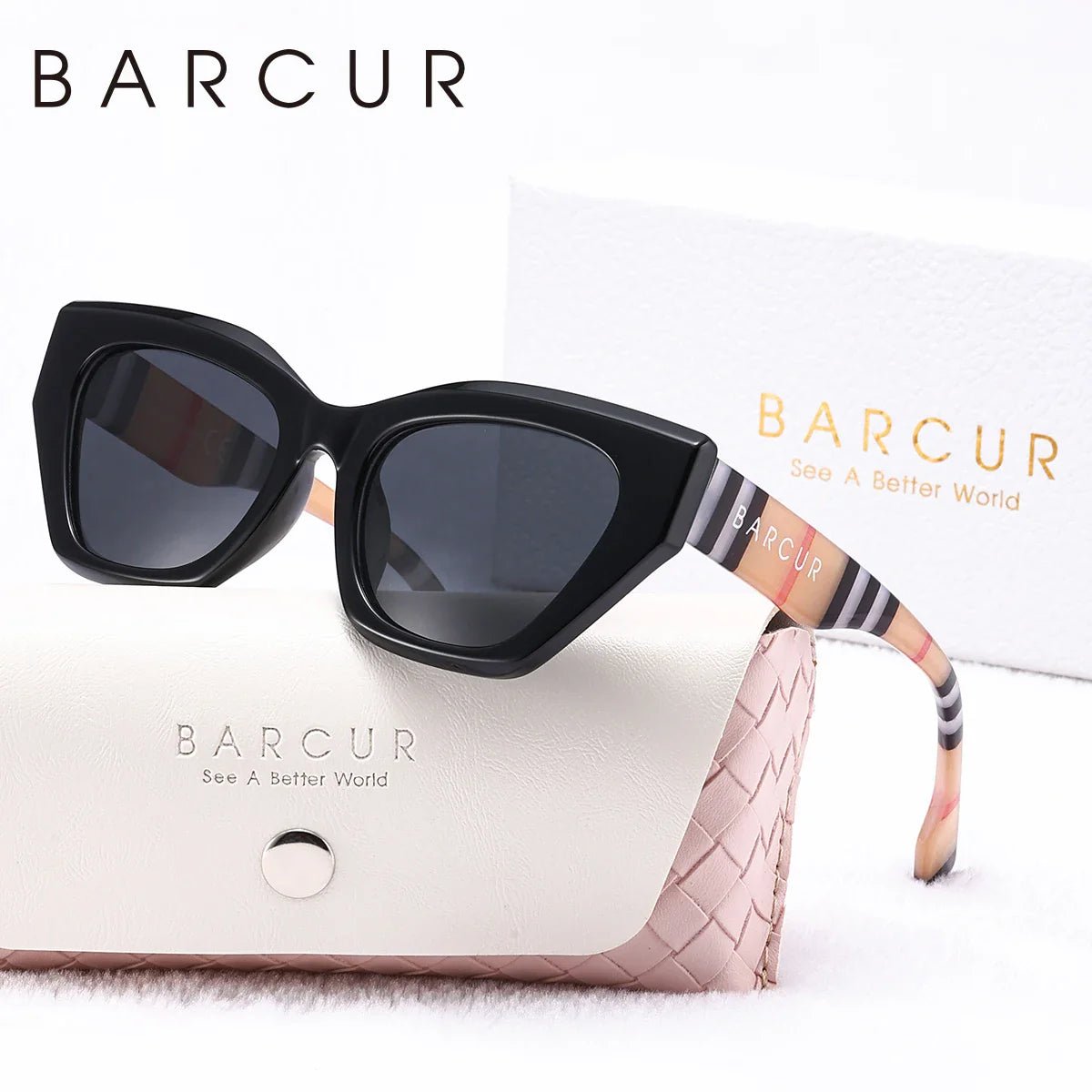 BARCUR Stylish Irregular Fashionable Unique Polarized Women’s Sunglasses – Unique Thick PC Frame with UV400 Protection – Fashion Creative Color Eyewear for Travel Shopping Outdoor Events & Party Outfits -sunglasses- Melted Glam LLC