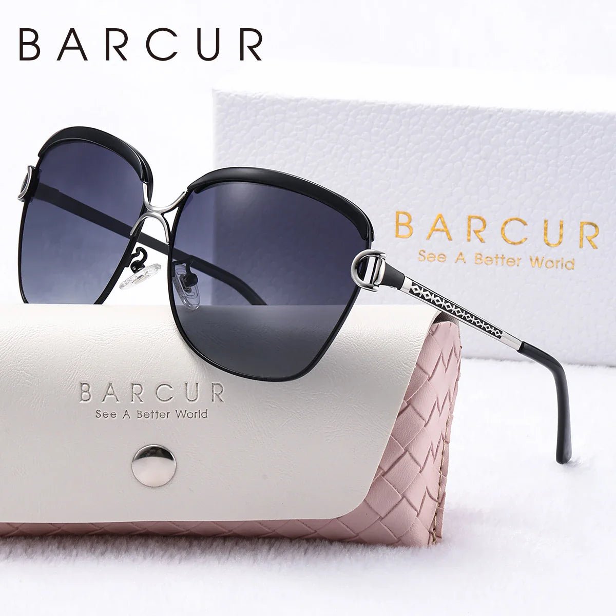 BARCUR Sunglasses Women’s Fashion Polarized Metal Frame Sunglasses UV400 Protection Multi-Color Options Trendy Square Sunglasses with Exquisite White Gift Box for Summer Parties Travel & Outdoor Events -sunglasses- Melted Glam LLC