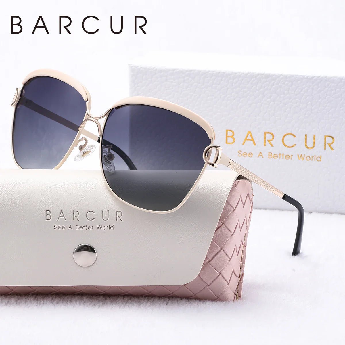 BARCUR Sunglasses Women’s Fashion Polarized Metal Frame Sunglasses UV400 Protection Multi-Color Options Trendy Square Sunglasses with Exquisite White Gift Box for Summer Parties Travel & Outdoor Events -sunglasses- Melted Glam LLC