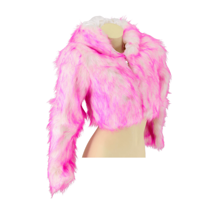 Pink Cropped LED Light Up Faux Fur Coat - Melted Glam LLC