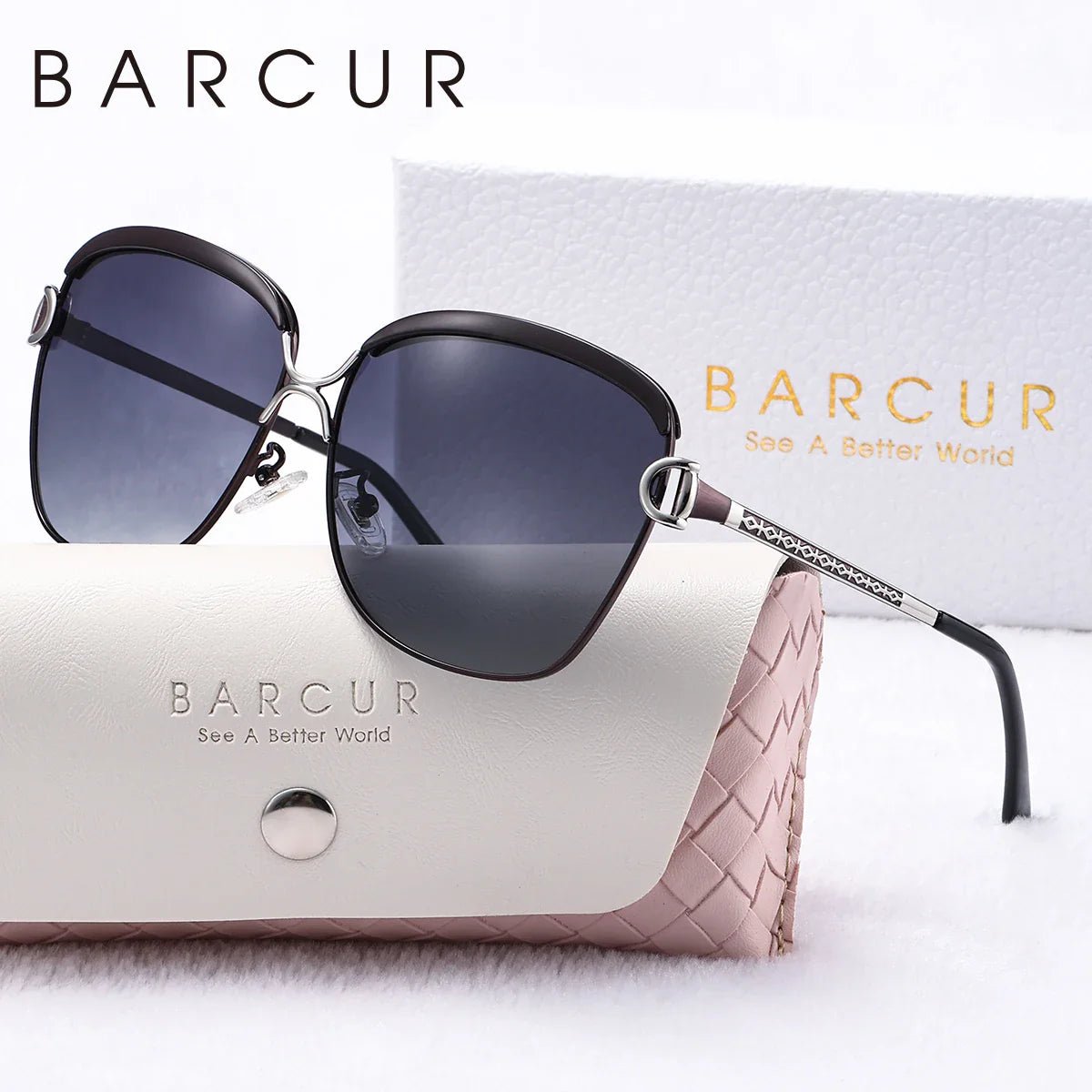 BARCUR Sunglasses Women’s Fashion Polarized Metal Frame Sunglasses UV400 Protection Multi-Color Options Trendy Square Sunglasses with Exquisite White Gift Box for Summer Parties Travel & Outdoor Events -sunglasses- Melted Glam LLC
