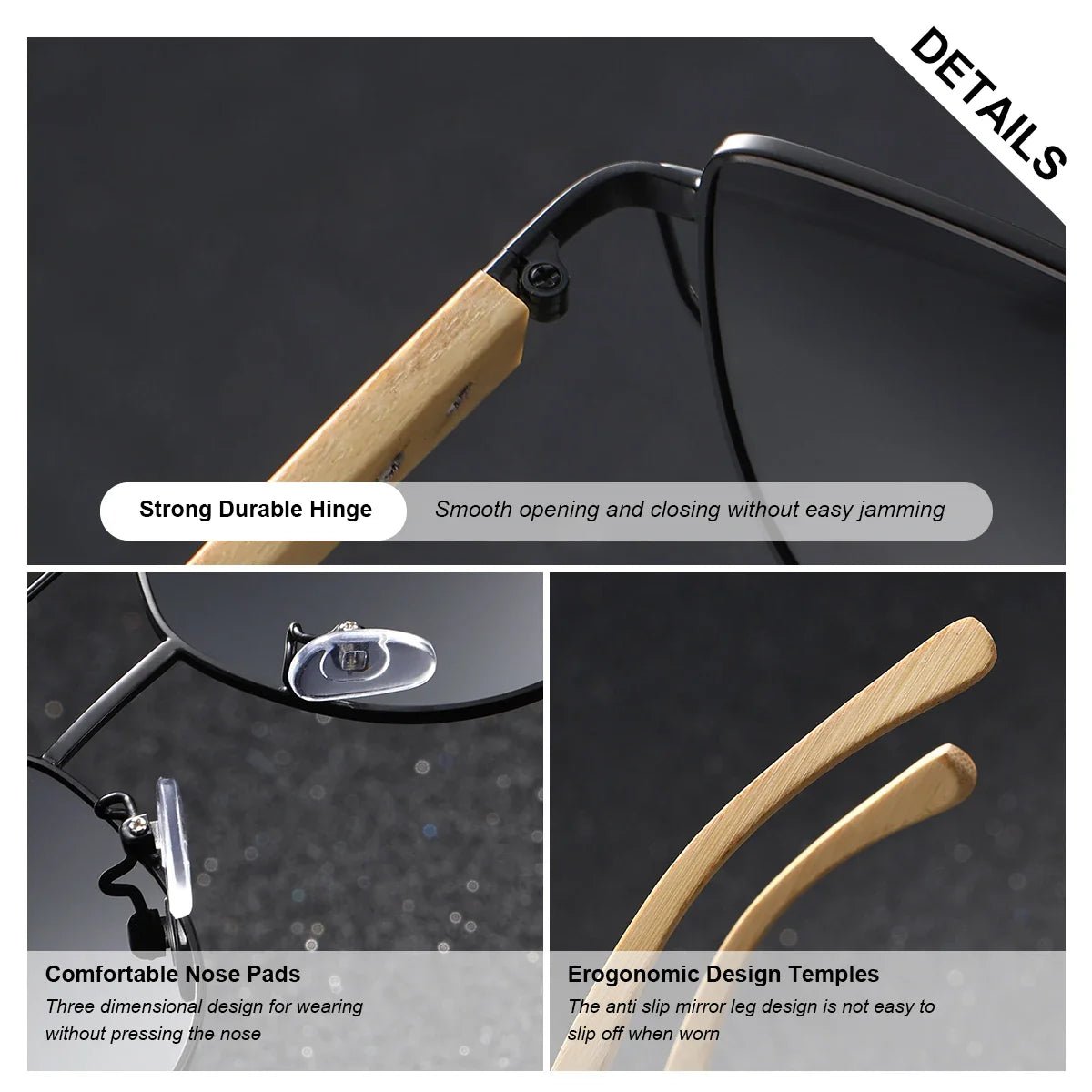 BARCUR Luxury High-Quality UV400 Women’s Polarized Sunglasses Cat Eye Bamboo Foot Frame Mirrored Lenses Presented in a White Gift Box for Summer -sunglasses- Melted Glam LLC