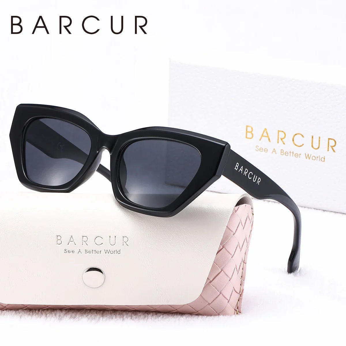 BARCUR Stylish Irregular Fashionable Unique Polarized Women’s Sunglasses – Unique Thick PC Frame with UV400 Protection – Fashion Creative Color Eyewear for Travel Shopping Outdoor Events & Party Outfits -sunglasses- Melted Glam LLC