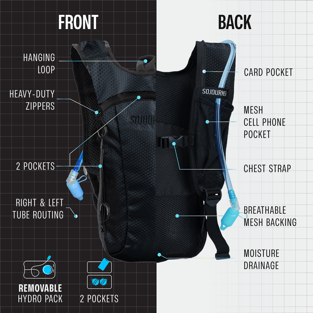 Hydration Pack Backpack (Small) -Hydration Pack (S)- Melted Glam LLC