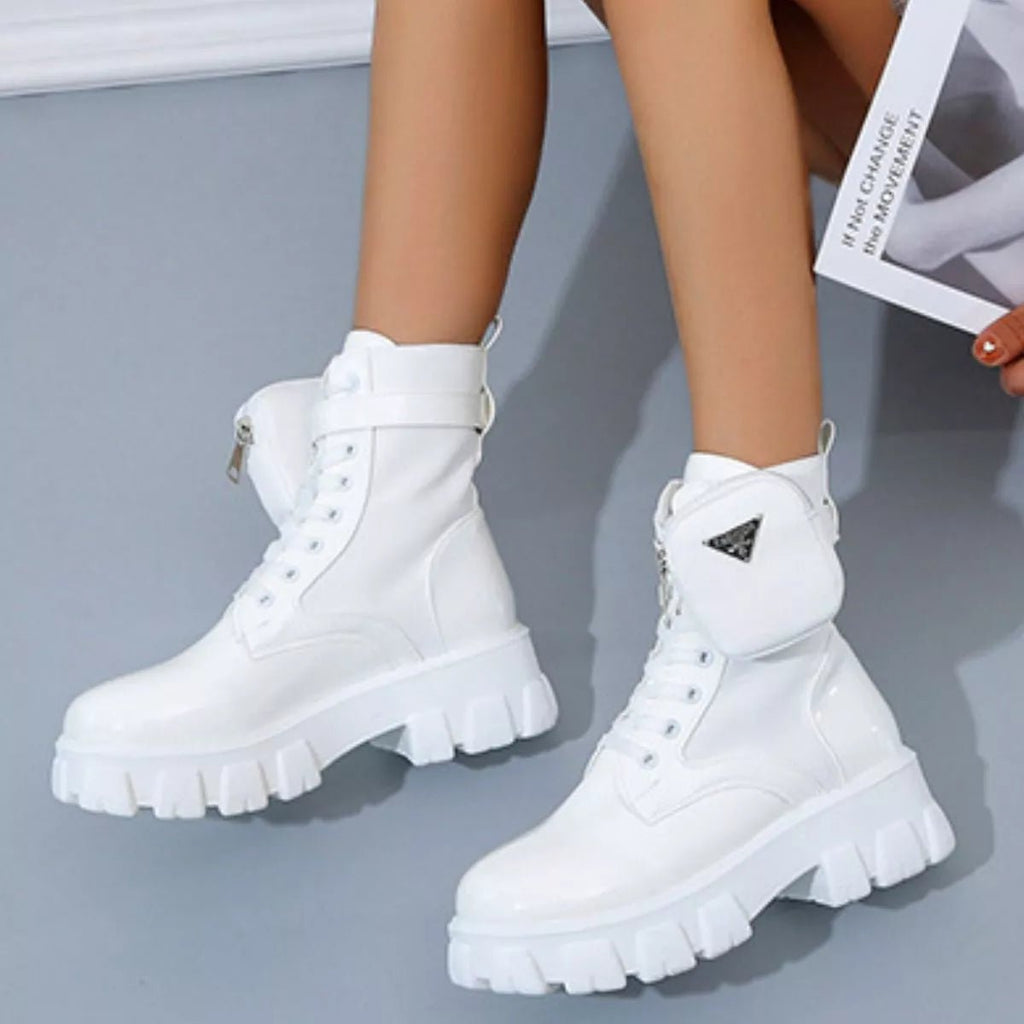 Lace Up Platform Ankle Boots -Platform Boots- Melted Glam LLC