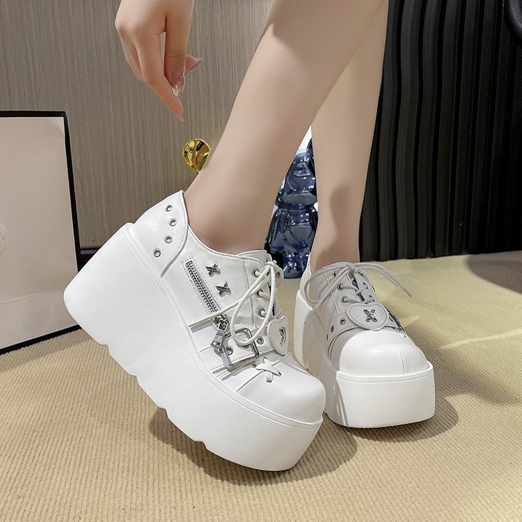 Women's Chunky Round-Toe Dr Martens Style Platform Boots | Side Zipper Wedge Heel -Women's Shoes- Melted Glam LLC