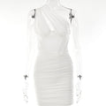 One-shoulder Dress Fashion Design Hot Girl Tight Backless Oblique Shoulder Skirt -Dress- Melted Glam LLC