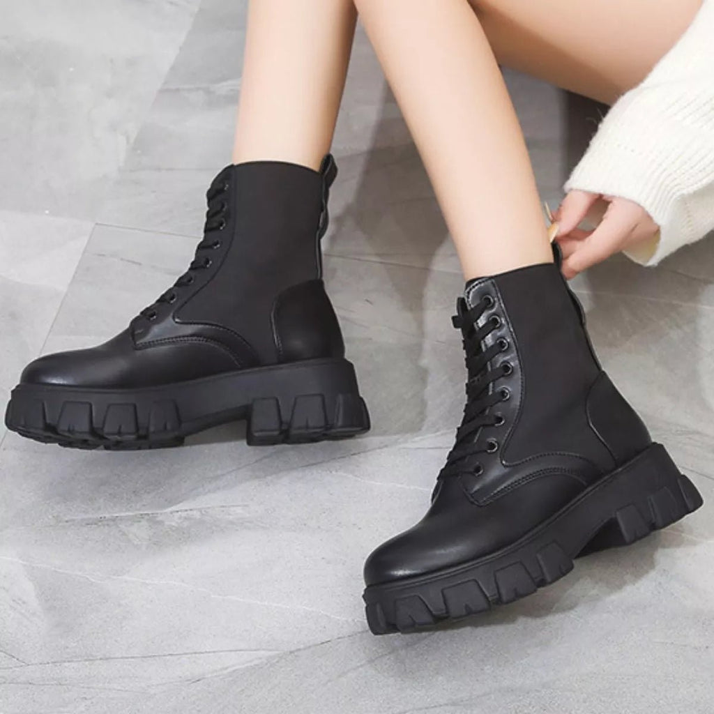 Lace Up Platform Ankle Boots -Platform Boots- Melted Glam LLC